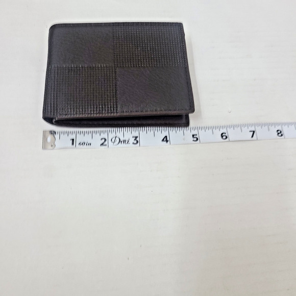 Mad Man Brown AirMail Wallet Textured Slim Profile Back Pocket NIB Vegan Leather - Picture 6 of 10